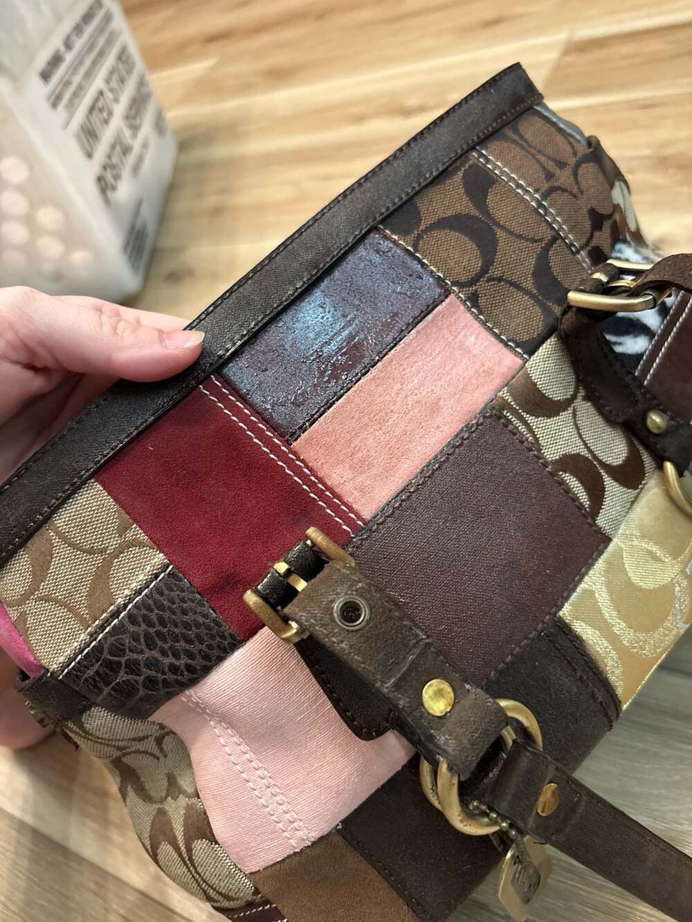 Coach Signature Multicolor Suede and Leather Patchwork Tote RESTORED - Picture 10 of 12